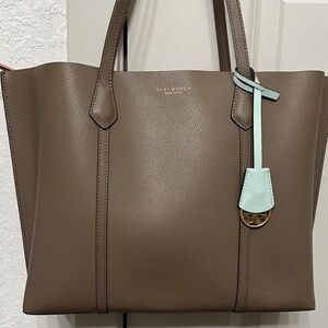 Tory Burch Perry tote - taupe, orange, light blue